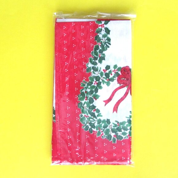 Vintage Christmas napkins (Set of 4) Ribbons 'n Wreaths Holiday decor - Picture 2 of 6